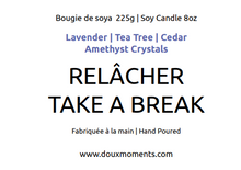 Load image into Gallery viewer, TAKE A BREAK | SCENTED SOY CANDLE WITH CRYSTALS
