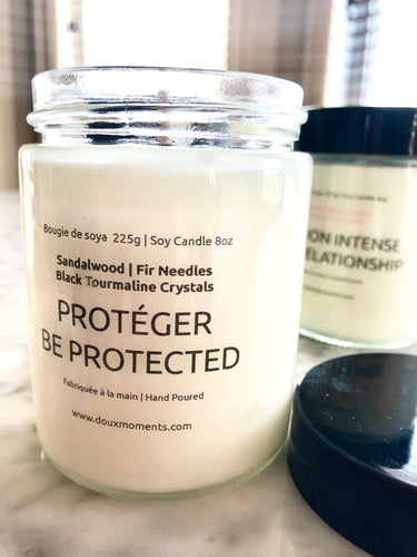 SCENTED SOY CANDLE WITH CRYSTALS | BE PROTECTED